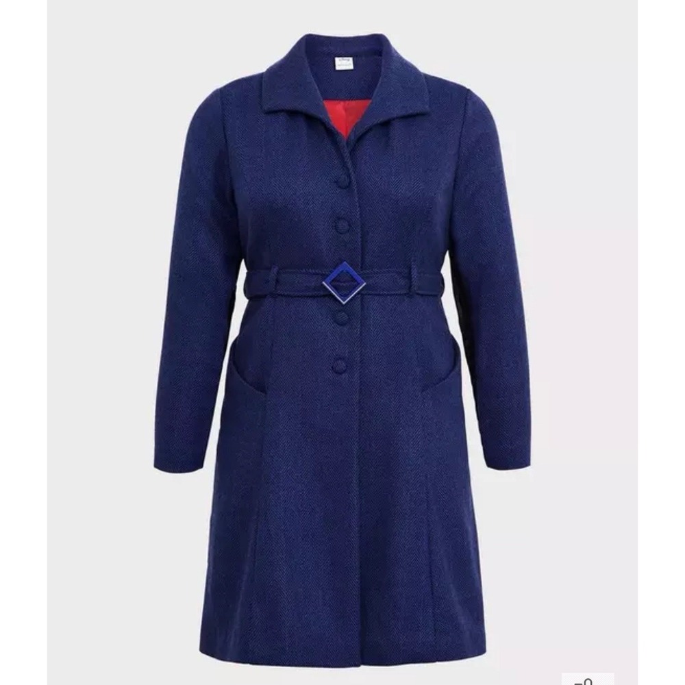 Disney Her Universe Mary Poppins Cosplay Coat Plus Size 2 2XL 18/20 Blue Tweed